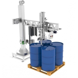 Semi-automatic filling machine for drums on pallet and IBC